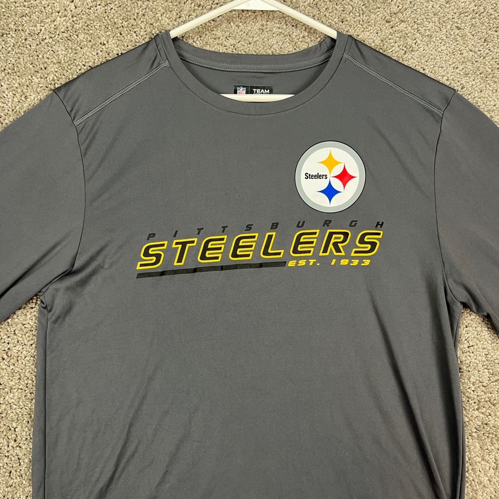 Pittsburgh Steelers Mens Medium Gray Long Sleeve Shirt NFL Team Apparel‎